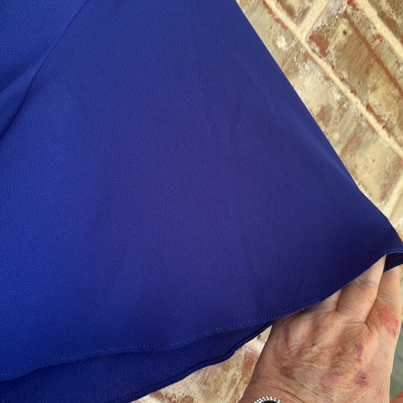 She + Sky Royal Blue Flutter Sleeve Midi Wrap Dress - Picture 6 of 15